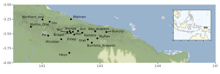 map of the torricelli languages